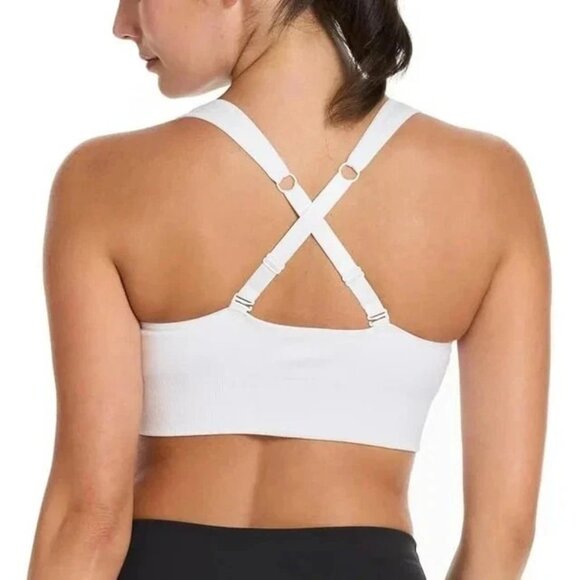 NEW Puma 2 Pack White Purple Women's L  Seamless Sports Bra Square Neck - Picture 5 of 9